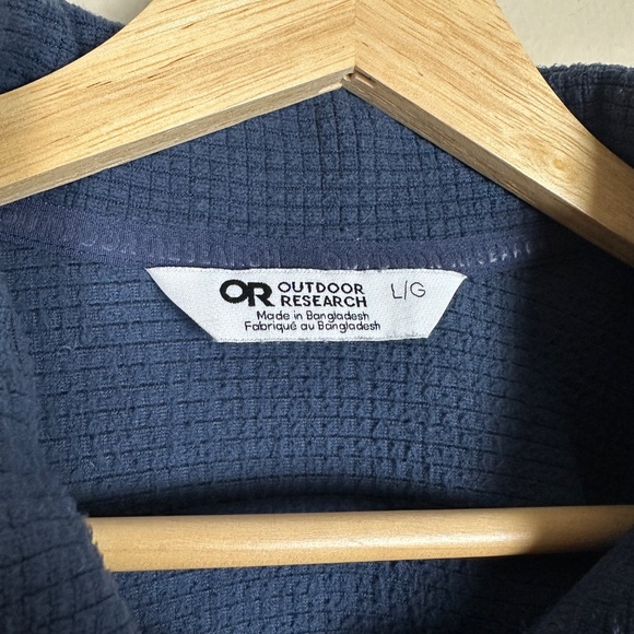 Outdoor Research Men’s Trail Mix Snap Pullover Large Waffle Fleece Blue - Picture 2 of 5